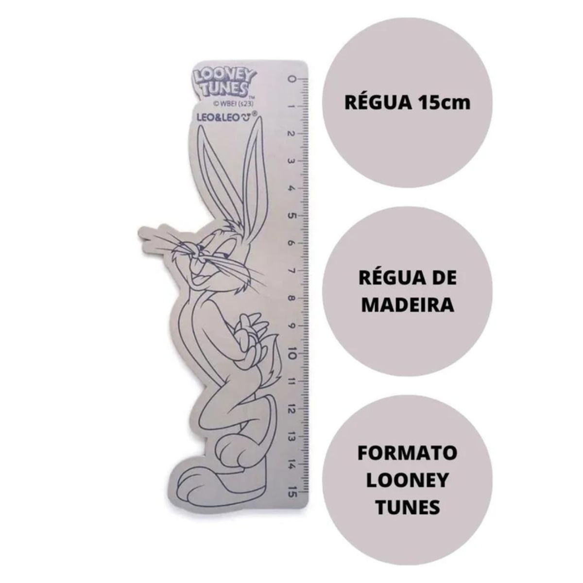 REGUA DE MADEIRA DECORADA LOONEY TUNES OPPBAG - LEO & LEO