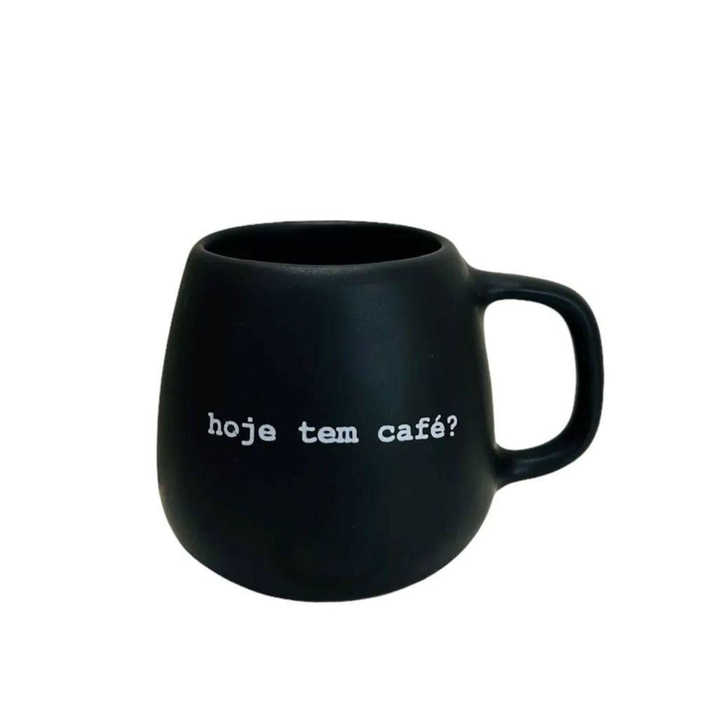 Caneca Hoje Tem Café Preta 260ml - Ideal Para Presentes