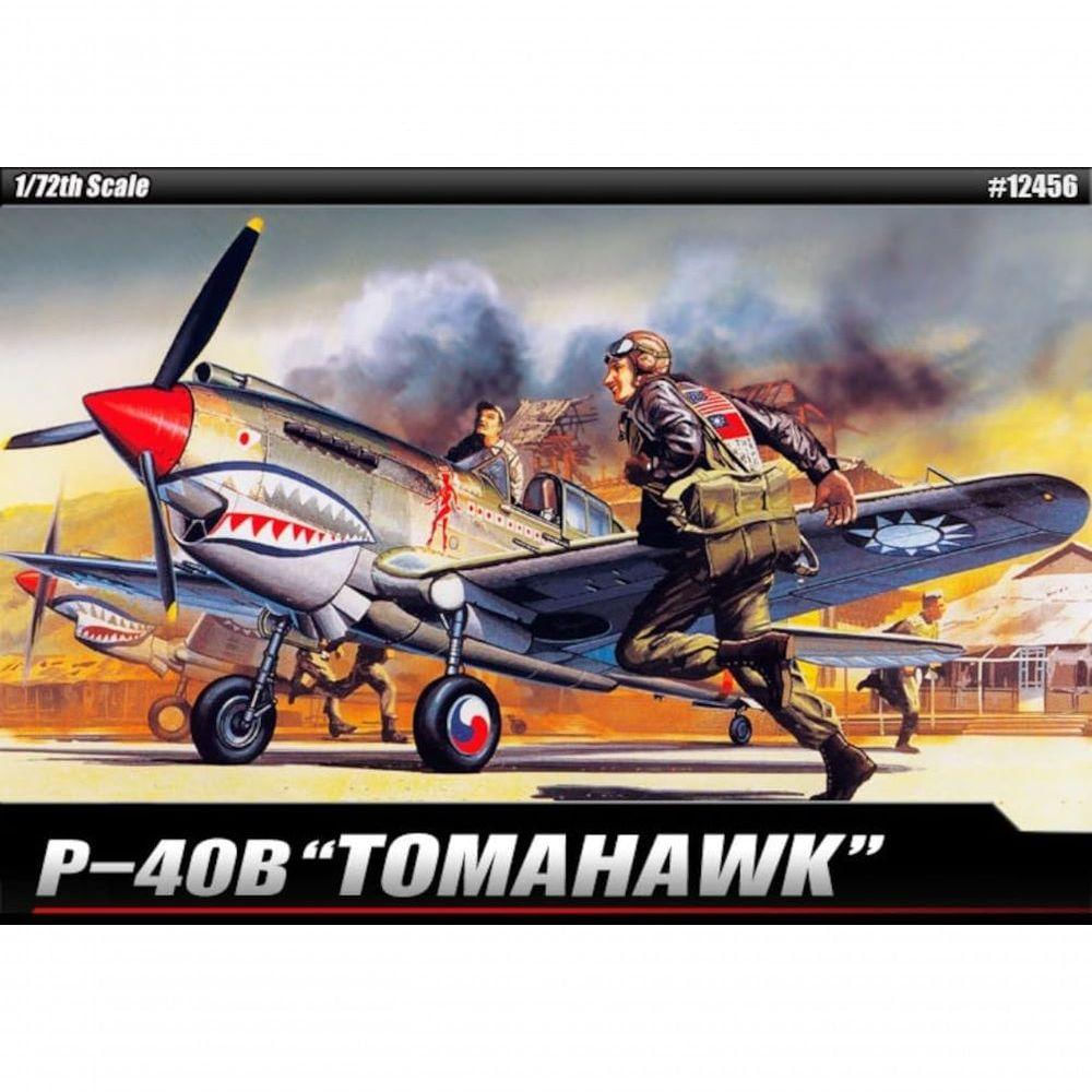 Academy Curtiss P-40b Tomahawk 1-72 - Modelo de Avião Com Decalques