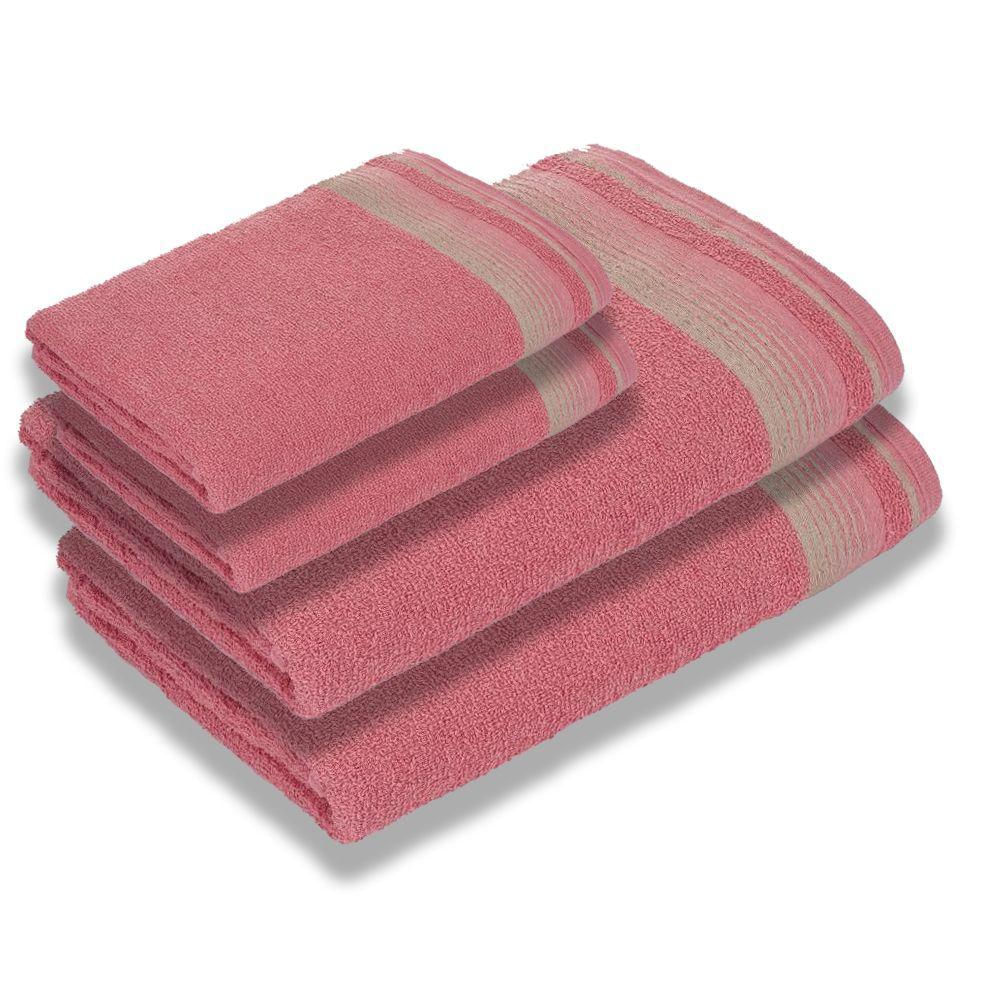 Jogo Com 4 Toalhas Luxury Soft Beka 360 G m² 2 Banho + 2 Rosto Luxo Rosê