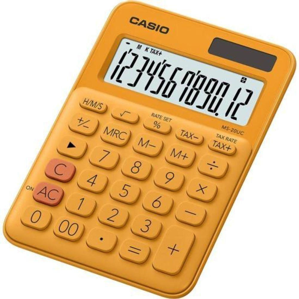 Calculadora De Mesa Casio Ms20uc 12 Dígitos Laranja [f002]