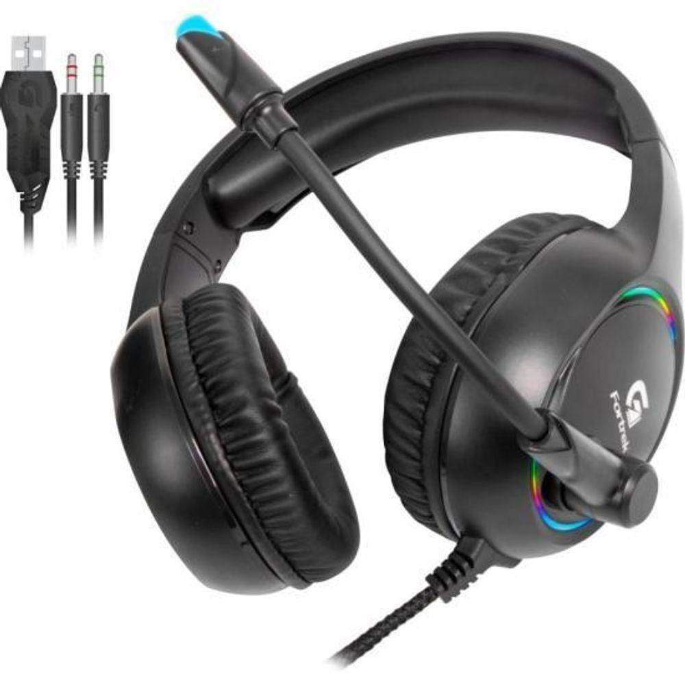 Headset Gamer Fortrek Holt P2 + Usb Rgb Preto [f002]