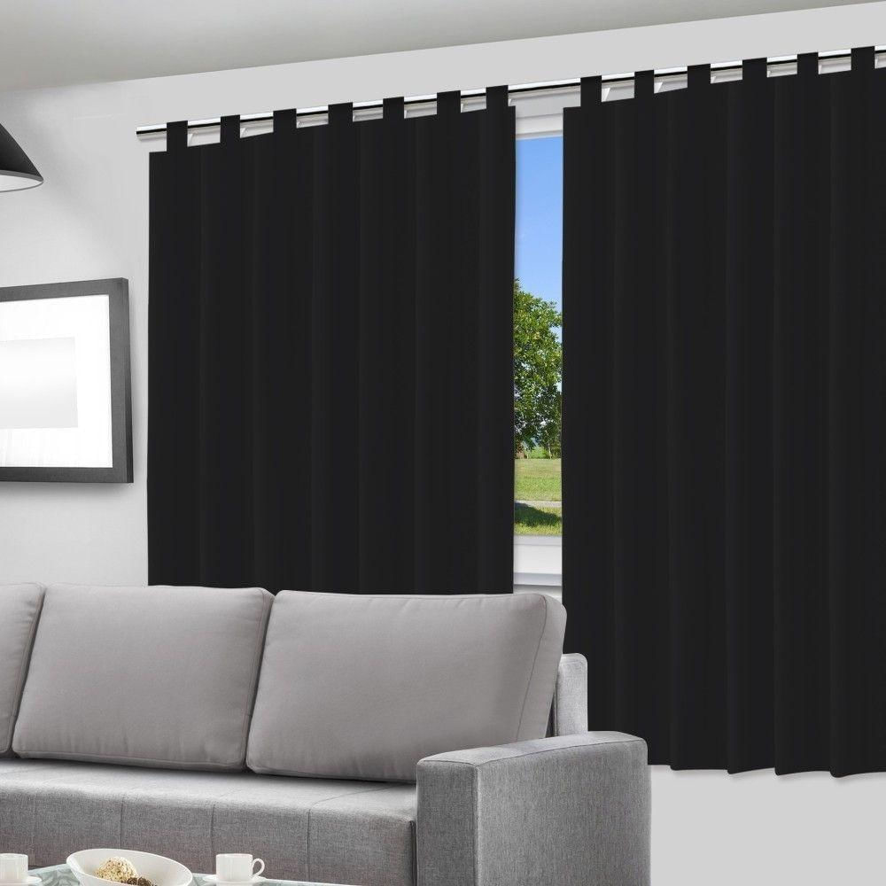 Cortina Blackout Preto 280x180cm Ideal Para Ambientes Escuros Com Alça Para Varão