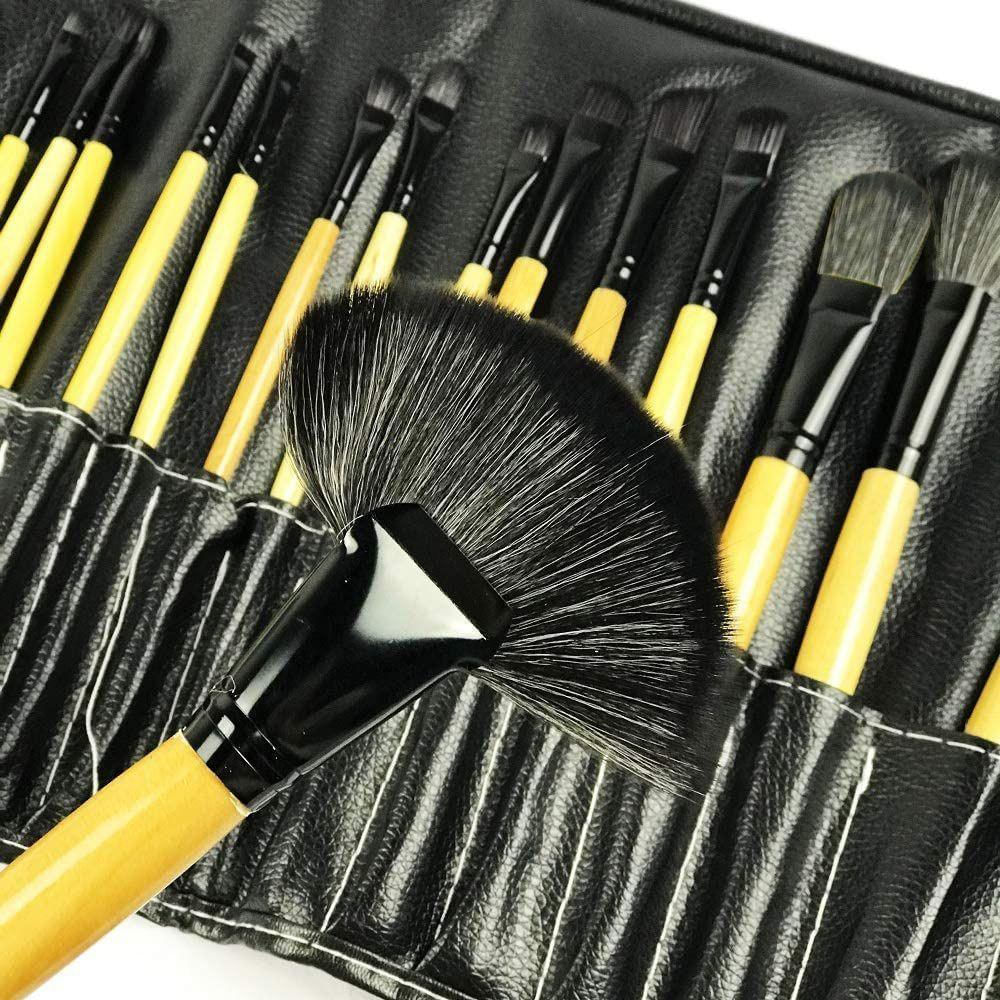 Pincel Maquiagem Kit 24pçs Estojo Dobravel Portatil Makeup