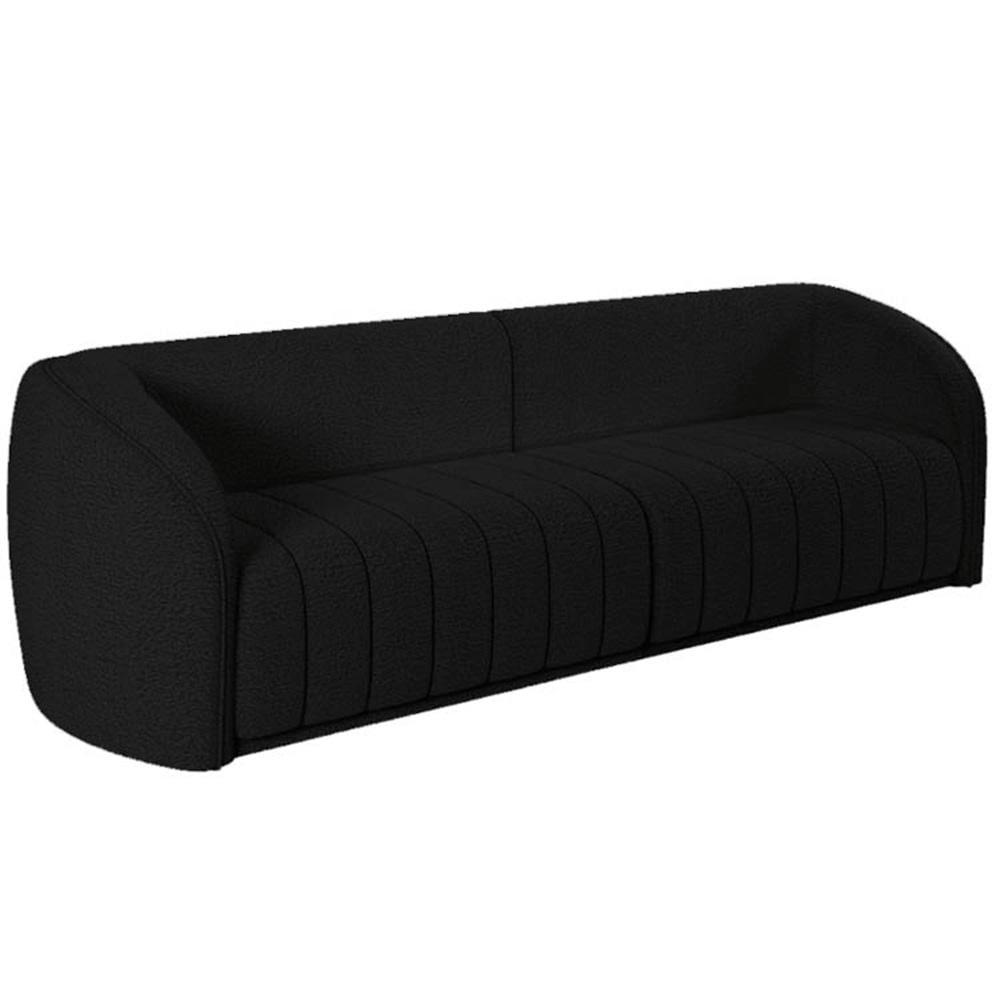 Sofá Living Decorativo 3 Lugares 292cm Meris M22 Bouclê Preto - Mpozenato