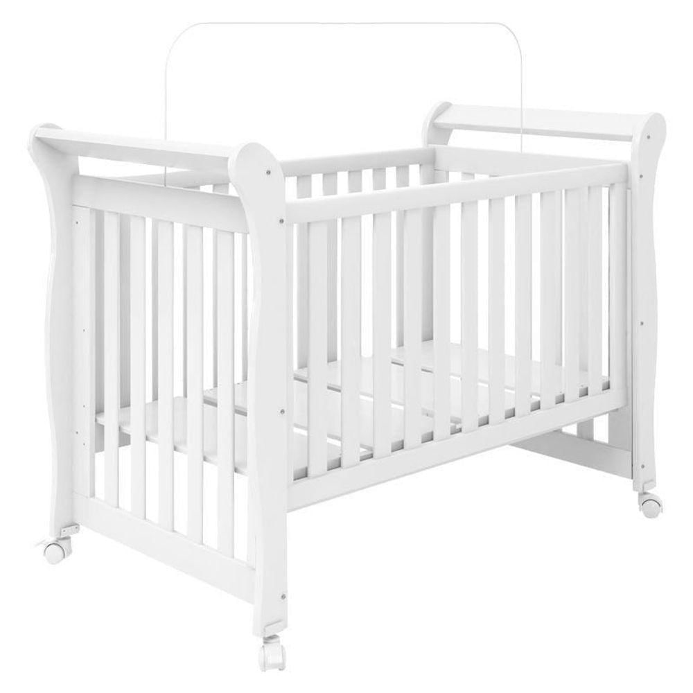 Quarto De Bebê Berço Americano Xodó E Cômoda Infantil Lívia 100% Mdf Branco Brilho- Phoenix Baby.