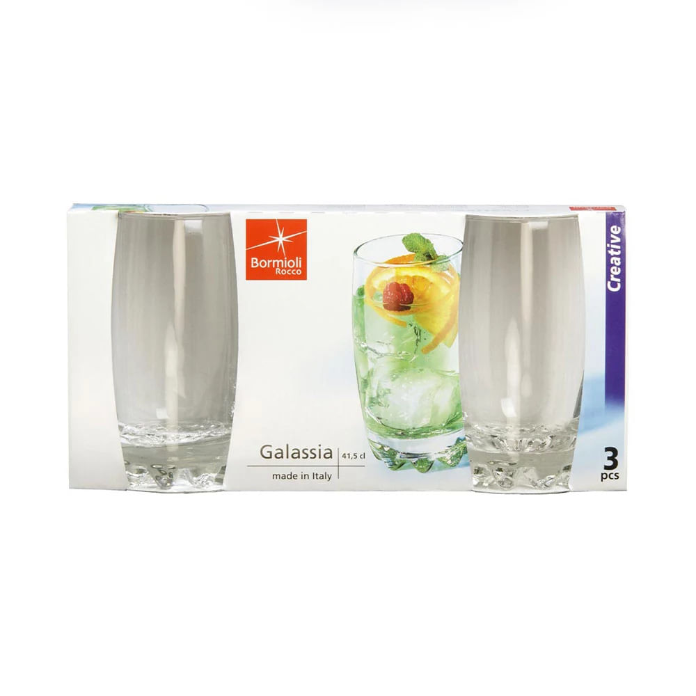 Jogo De Copos Bebidas em Geral Vidro 385ml Transparente Pasabahce Sylvana 6  Peças