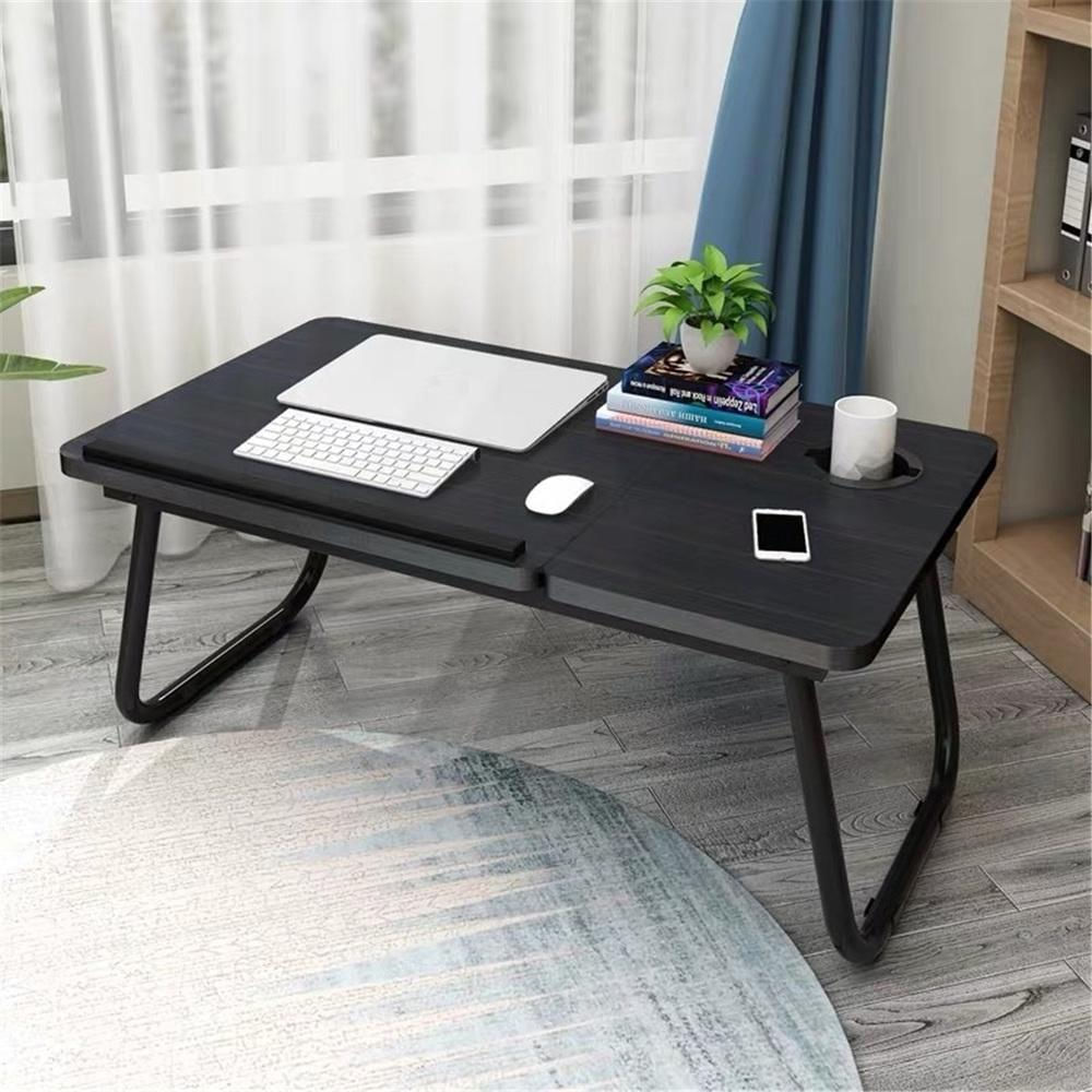 Mesa Suporte Para Notebook Em Madeira Portatil Cama Ajustavel Multifuncional Sofa Apoio Home Office Dobravel Preta