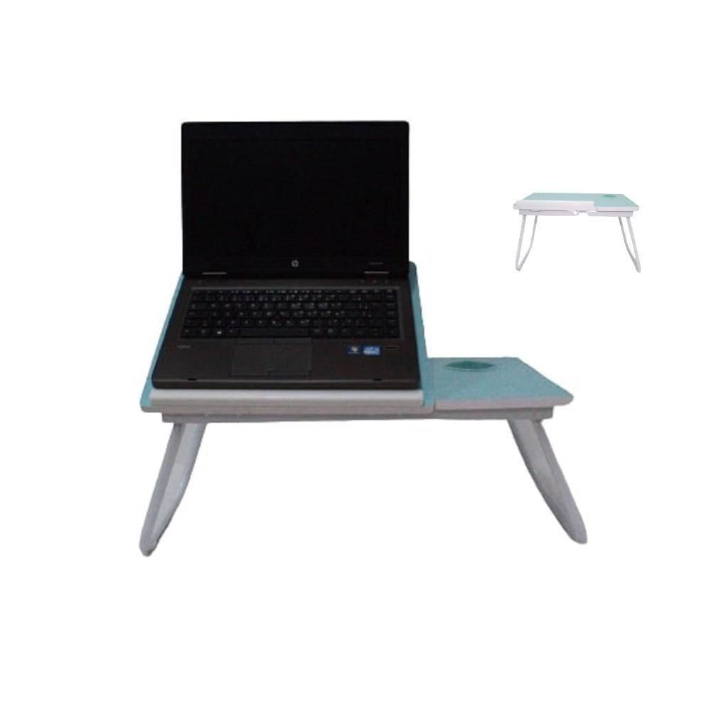 Suporte Para Notebook Mesa Em Madeira Cama Ajustavel Multifuncional Sofa Apoio Home Office Dobravel Azul