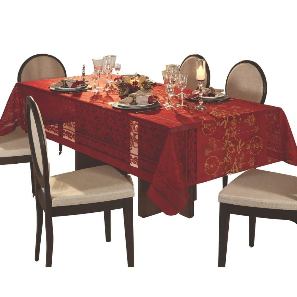 Toalha De Mesa Natal Renda Retangular Estampada 6 Lugares 1,50m X 2,20m Lepper