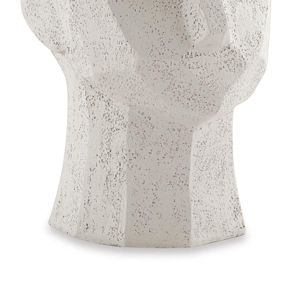 Escultura Decorativa Rosto em Poliresina Off White 17,5x13cm