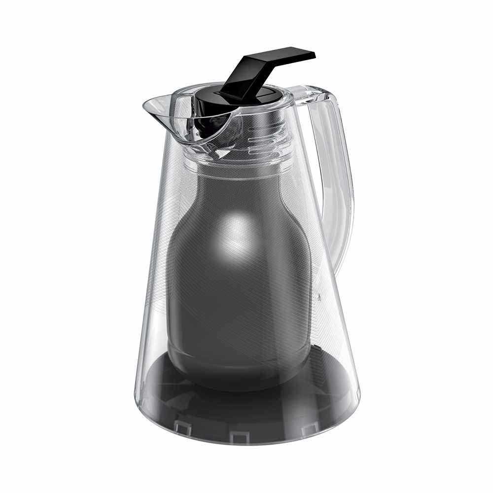 Bule Térmico Euro Milan Crystal com Gatilho Transparente e Preto 0,5L