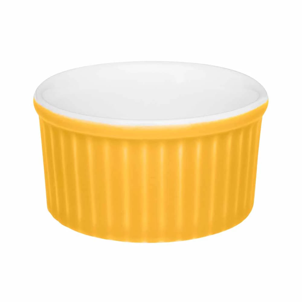 Conjunto de Tigela Ramequin de Porcelana Oxford Amarelo com 3 Peças