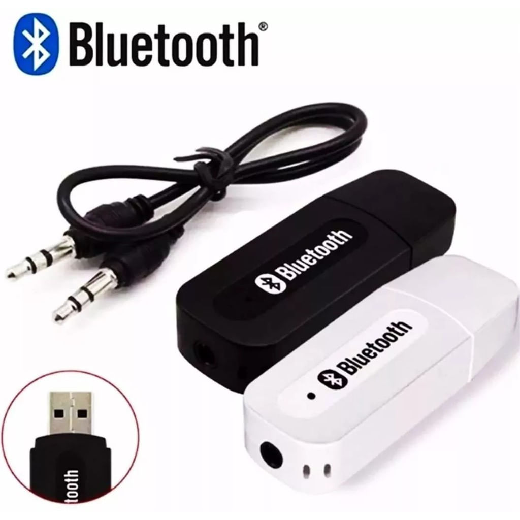 RECEPTOR BLUETOOTH P2 USB ADAPTADOR ÁUDIO ENTRADA AUX CARRO + CABO P2 CURTO