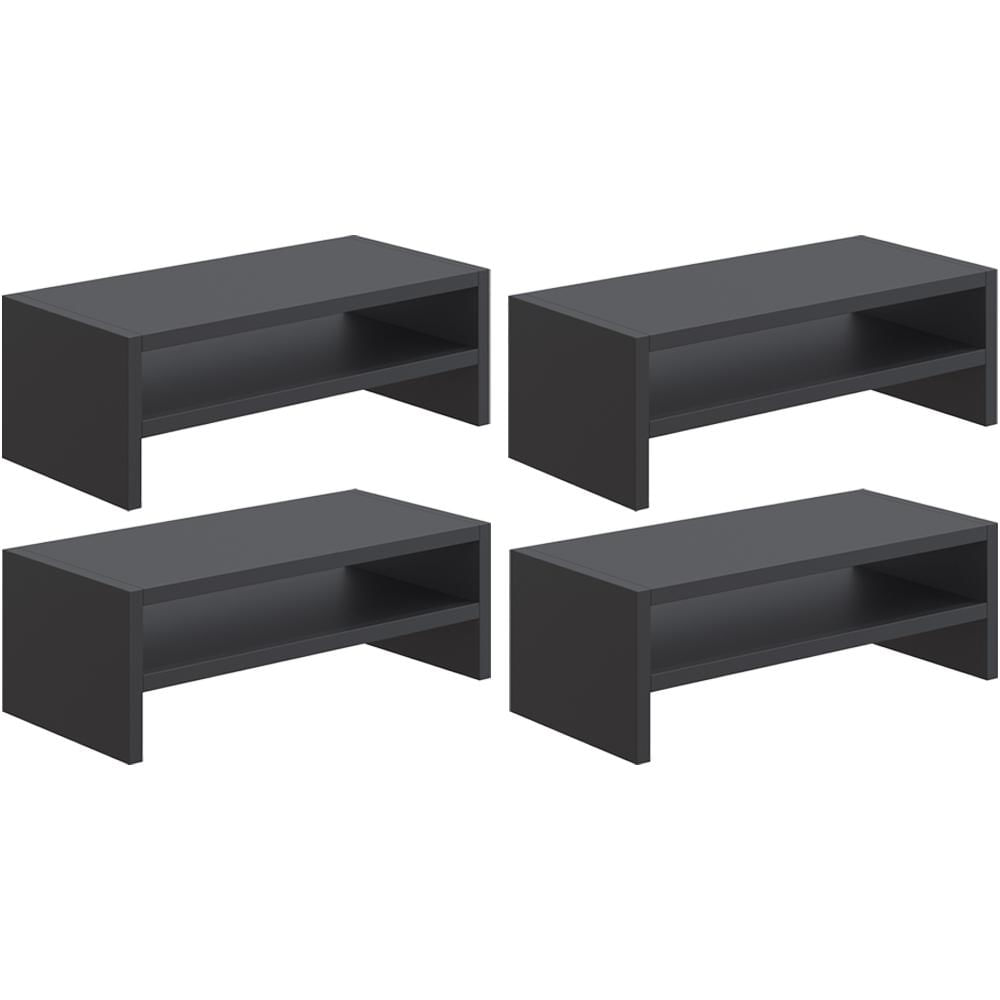 Kit 04 Suportes Para Monitor Stand Home Office Lap 63 cm L03 Preto - Lyam