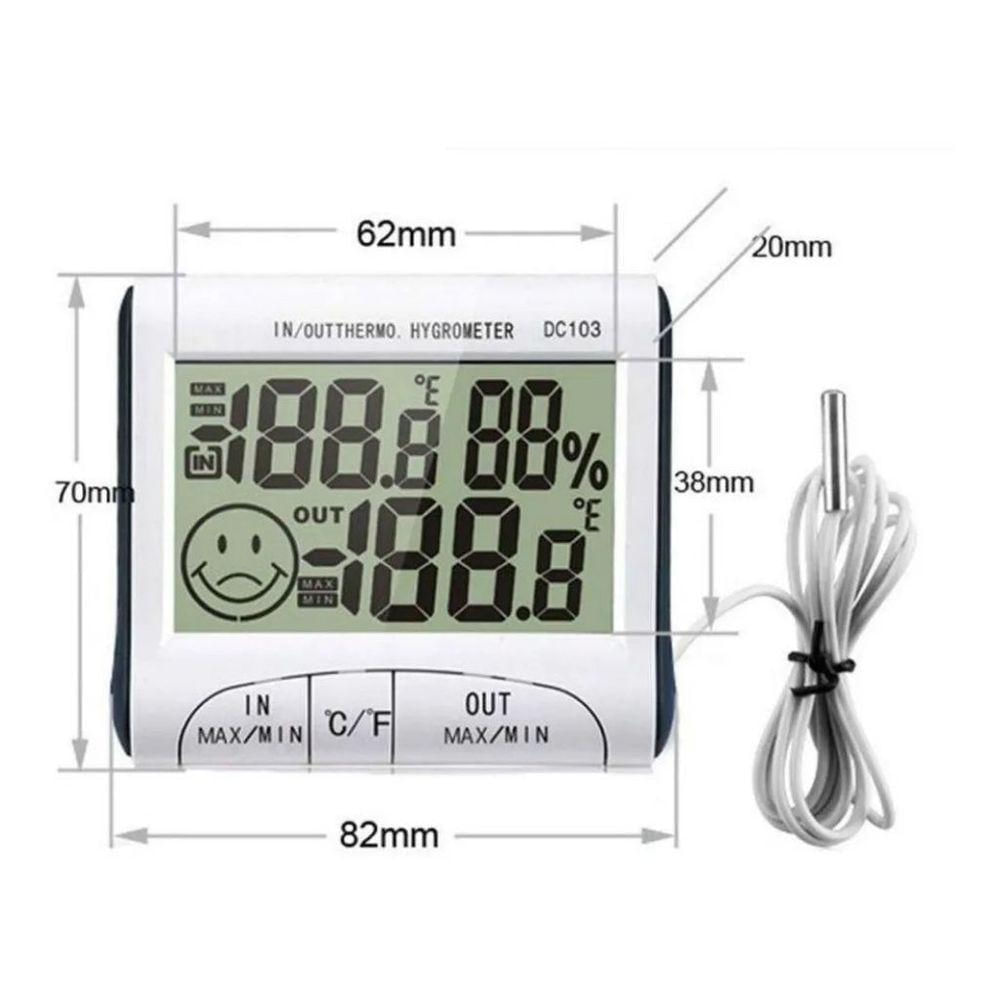 Higrômetro Termômetro Digital Sensor Externo Mede Umidade