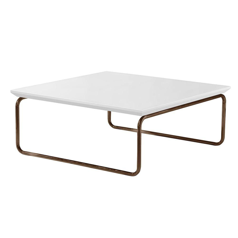 Mesa De Centro Kairos Pé Café Bisart Decor Cor:branco