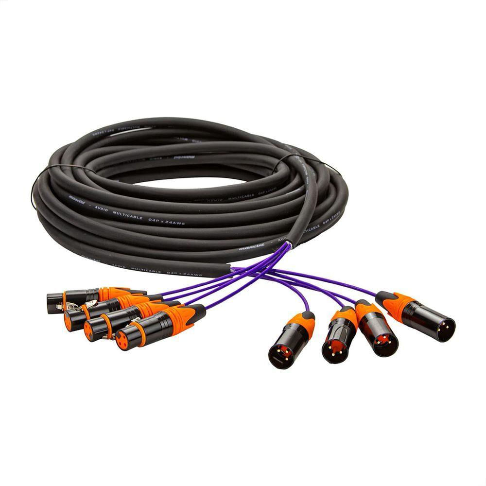 Multicabos Com Conectores Xlr 4 Vias - Profissional 10 Metros