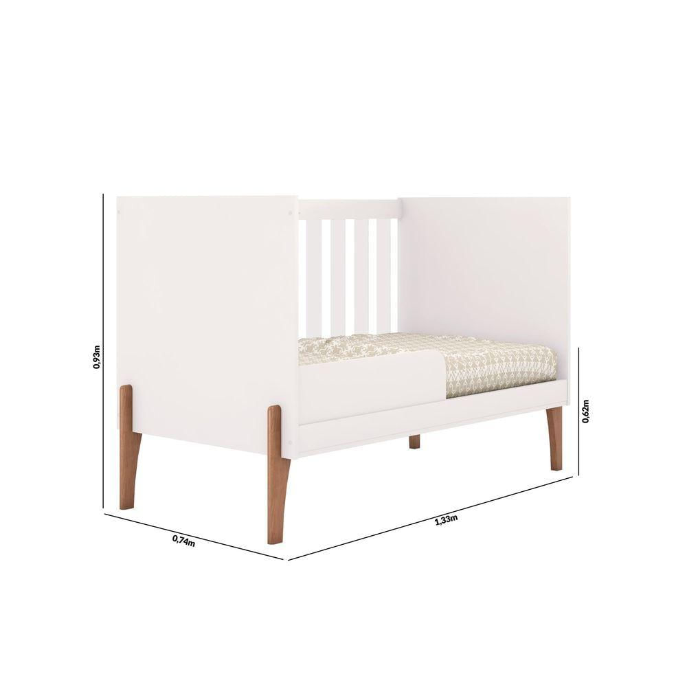 Quarto Infantil Iris Berço Mini Cama E Comoda 100% MDF Branco