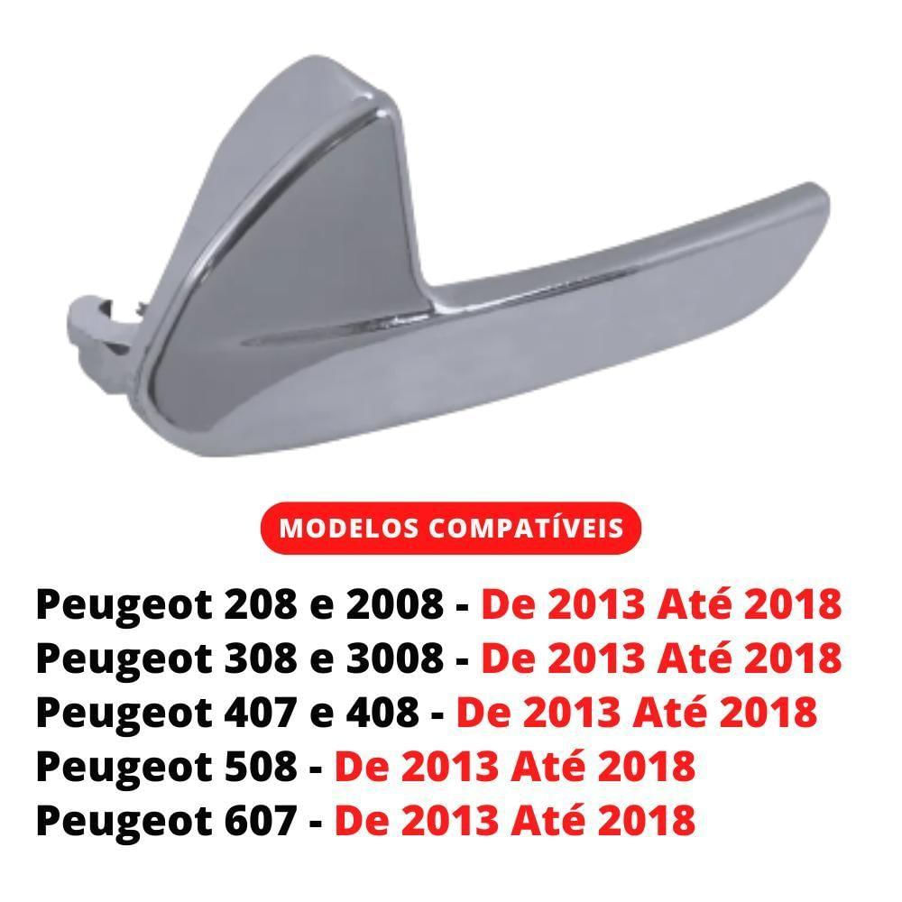 Kit 4 Maçaneta Interna Gatilho Porta Peugeot 308 2017 A 2021 - Un - 4 [f103]