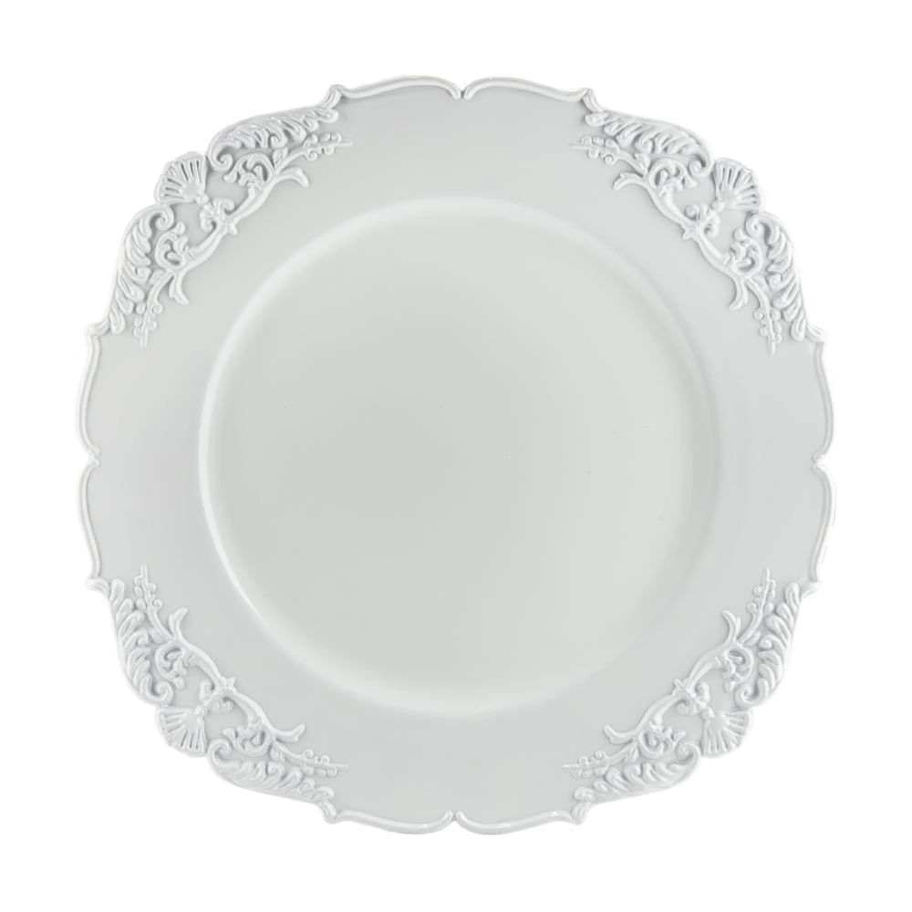 Sousplat de Plástico Le Imperial Branco com Borda Texturizada 33cm