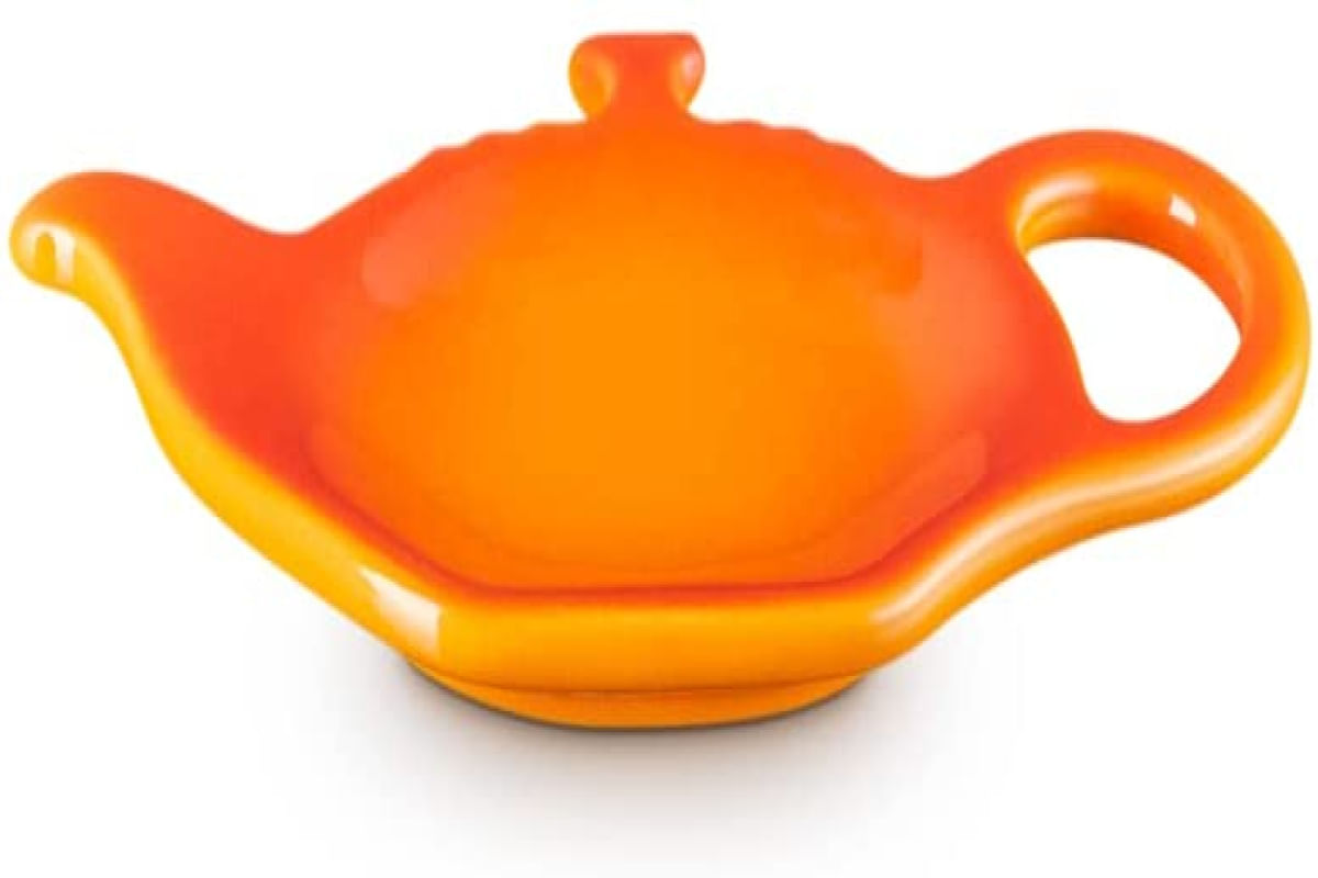 KIT LE CREUSET 2 CANECAS 350ML E SUPORTE P/ SACHÊS EM CERÂMICA Laranja