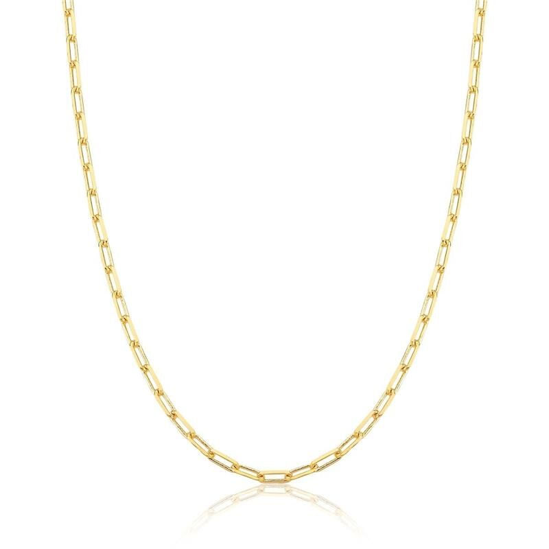 Corrente choker elos lisa 2,5mm banhada ouro 18k semijoia