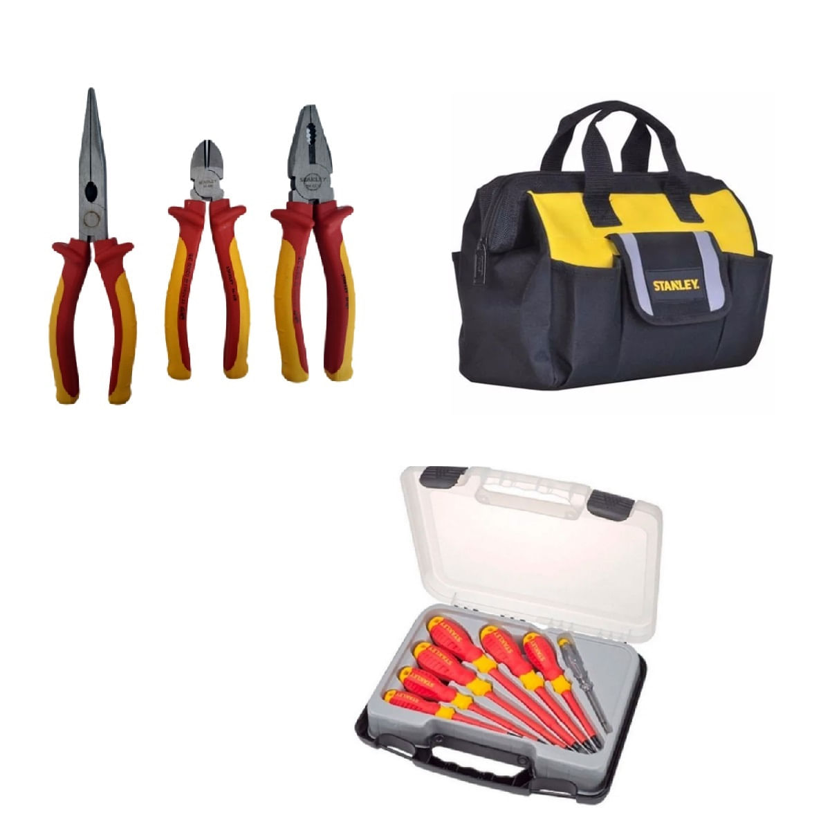 Kit Alicate Chave Isolados Vde 1000v + Bolsa Stanley