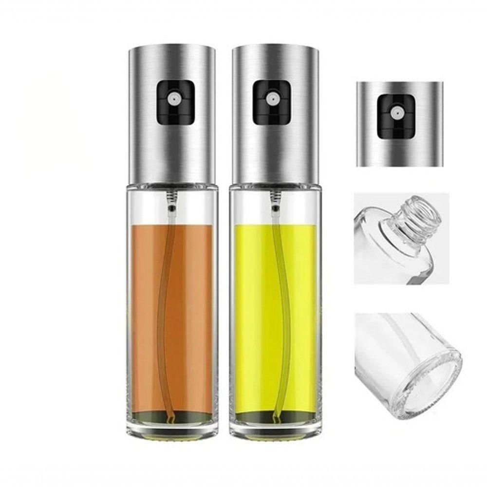 Kit 2pcs Spray Porta Azeite/Vinagre Aço Inox S/ Desperdício