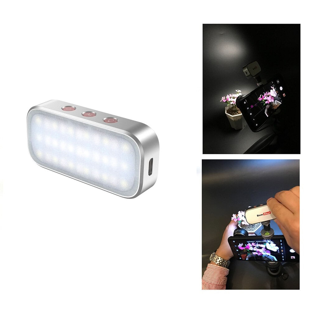 Mini Iluminador de Led RGB Multifuncional com Encaixe 1/4 Polegadas - Apexel