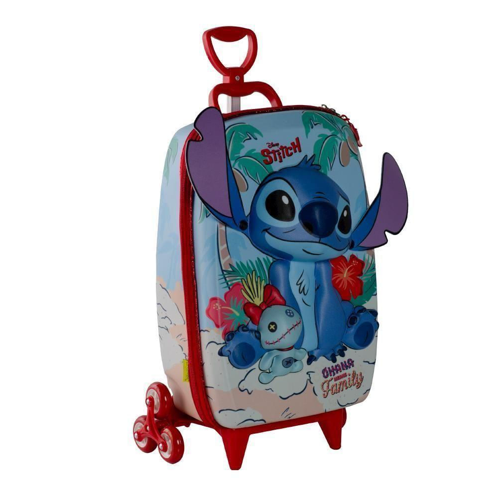 Mochila De Rodinhas 3d Maxtoy Stitch Praia Vermelho