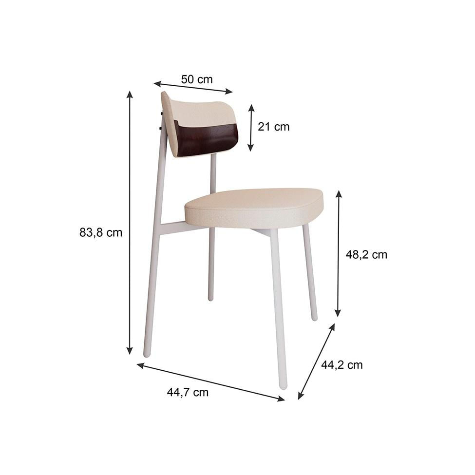 Conjunto com 4 Cadeiras Alloa Polipropileno Palha e Café