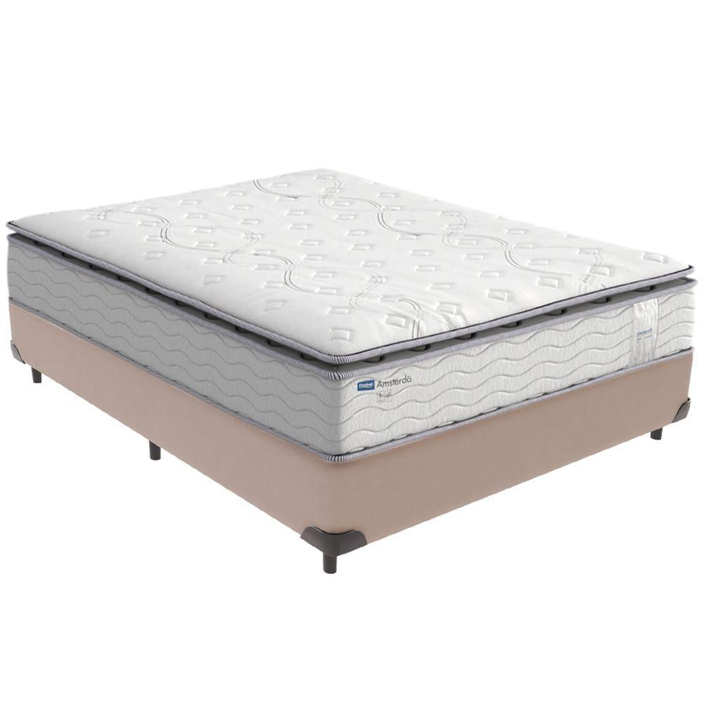 Cama Box Bege E Colchão Amsterdã Molas Ensacadas Casal Probel