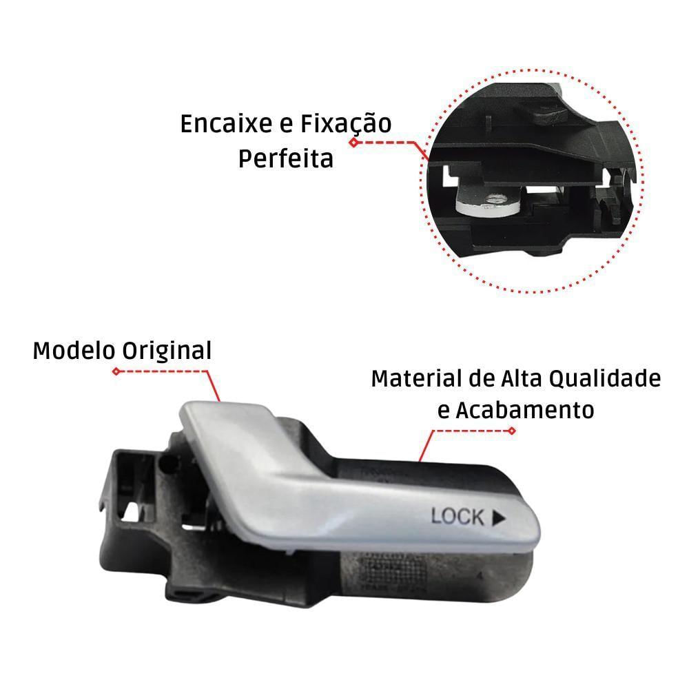 Kit 4 Gatilho Puxador Interno Da Maçaneta Strada Até 2016 - Un - 4 [f103]