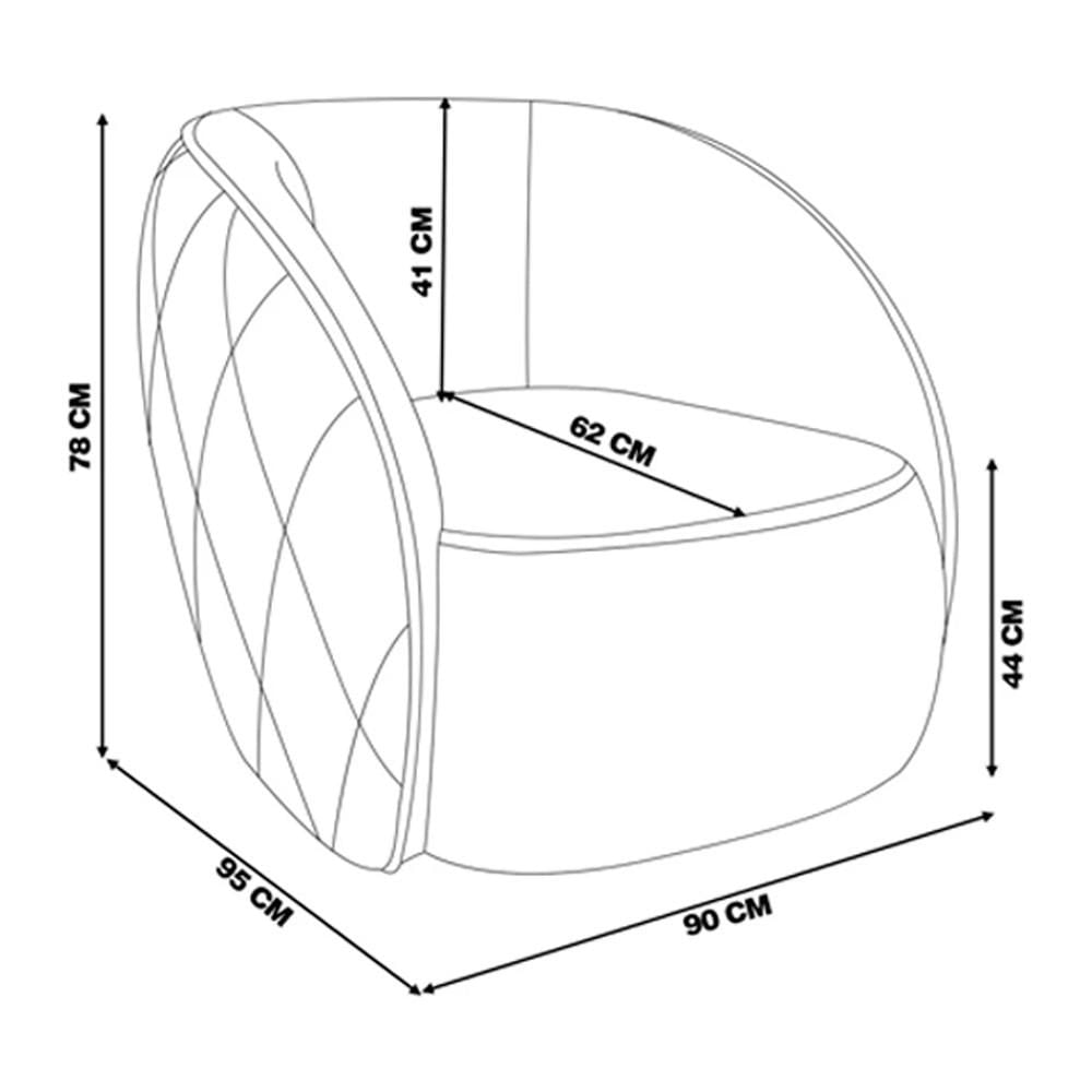 Kit 2 Poltronas Decorativa para Sala 90cm Tressê Zion M22 Bouclê Branco - Mpozenato