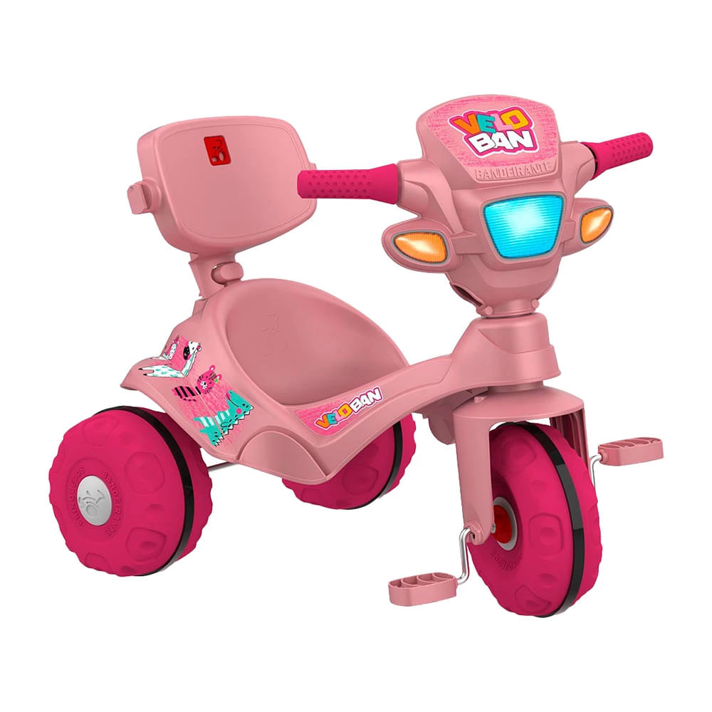 Triciclo Infantil Reclinável com Capota Velobaby Bandeirante - Le biscuit