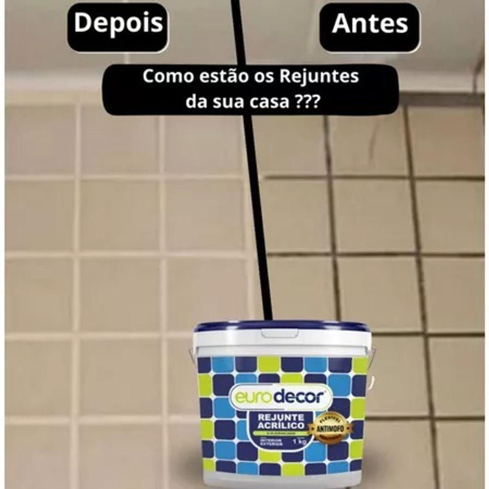 Rejunte Acrílico Eurodecor Cinza Grafite 1kg Pronto P- Uso Premium.