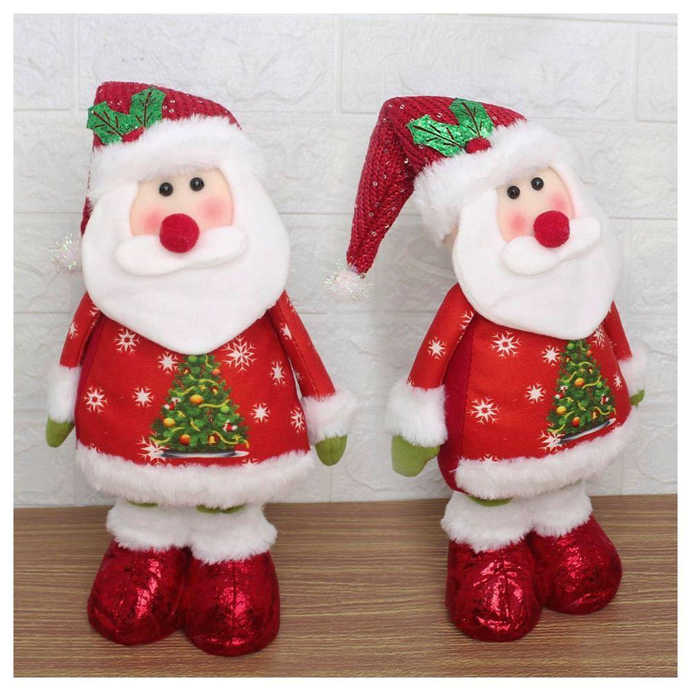 Decoração Boneco Natal Papai Noel Perna Ajustável 45cm