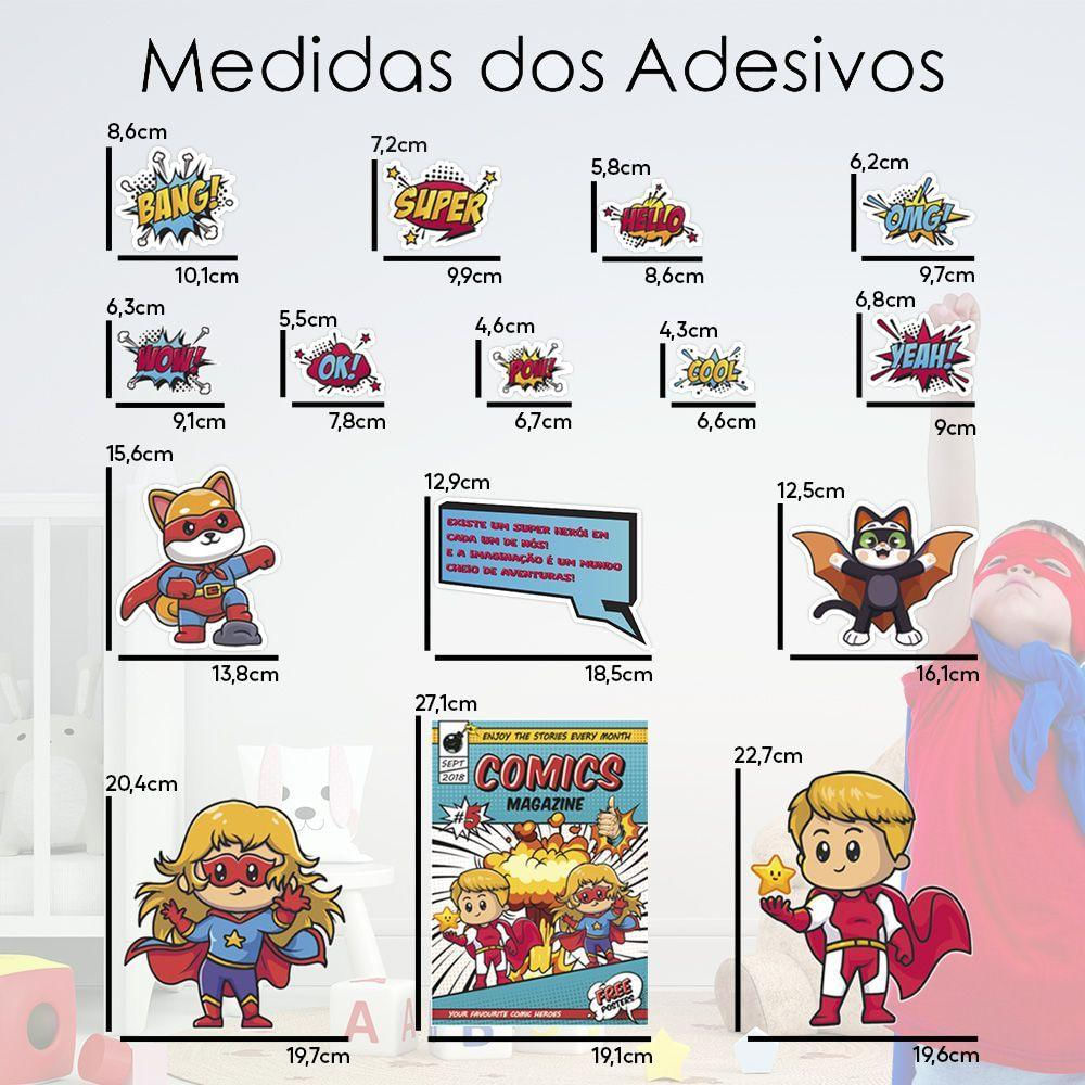 Adesivo De Parede Infantil Super Herói Menino Menina Kids