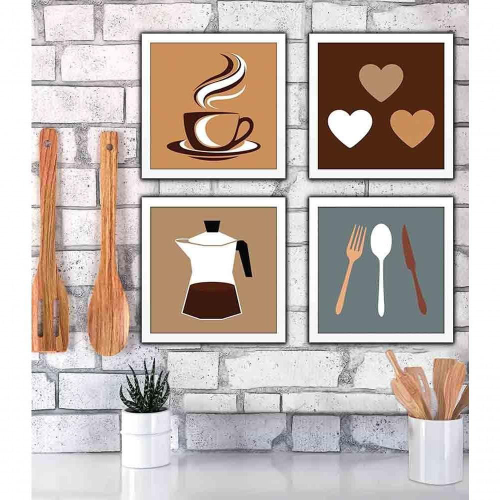 Quadro Decorativo Cozinha Moldura Branca