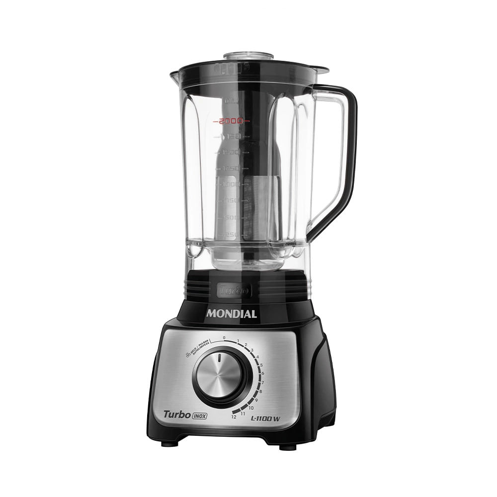 Liquidificador Turbo Mondial 127V 1100W Preto/Inox - L-1100 BI