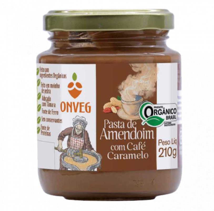 Pasta de Amendoim com Café Caramelo Orgânica Onveg 210g