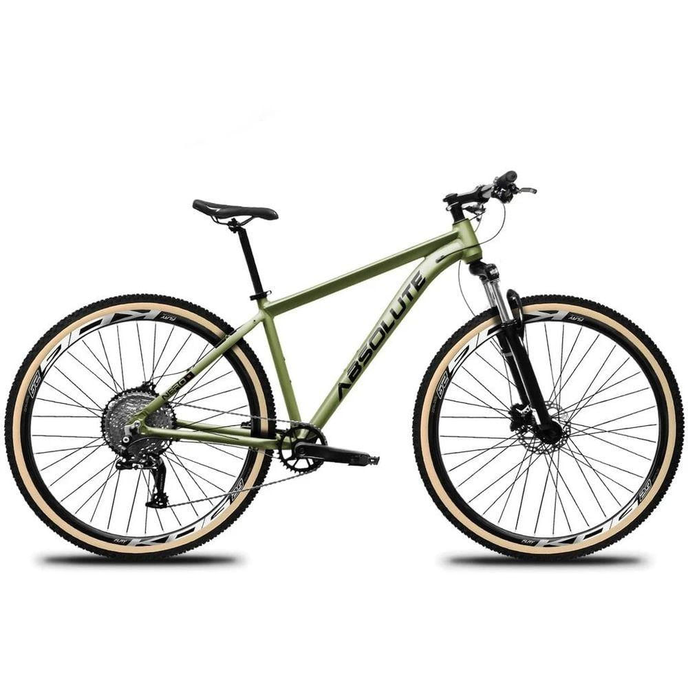 Bicicleta Aro 29 Absolute Nero 5 12v Garfo Trava No Guidão Freios Hidráulicos Com Pneu Faixa Oliva Tam 19