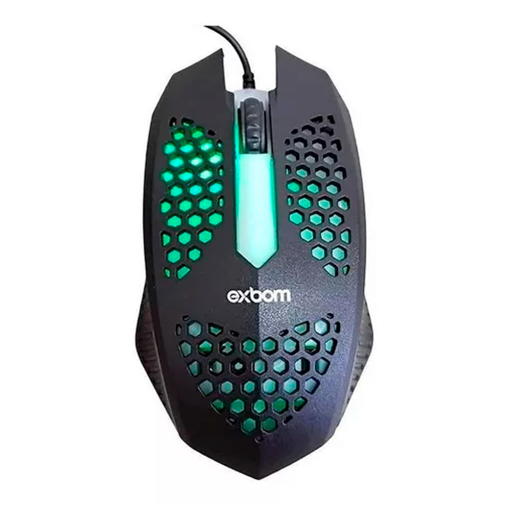 Mouse Óptico USB RGB MS-C33 Preto 1200 DPI Exbom