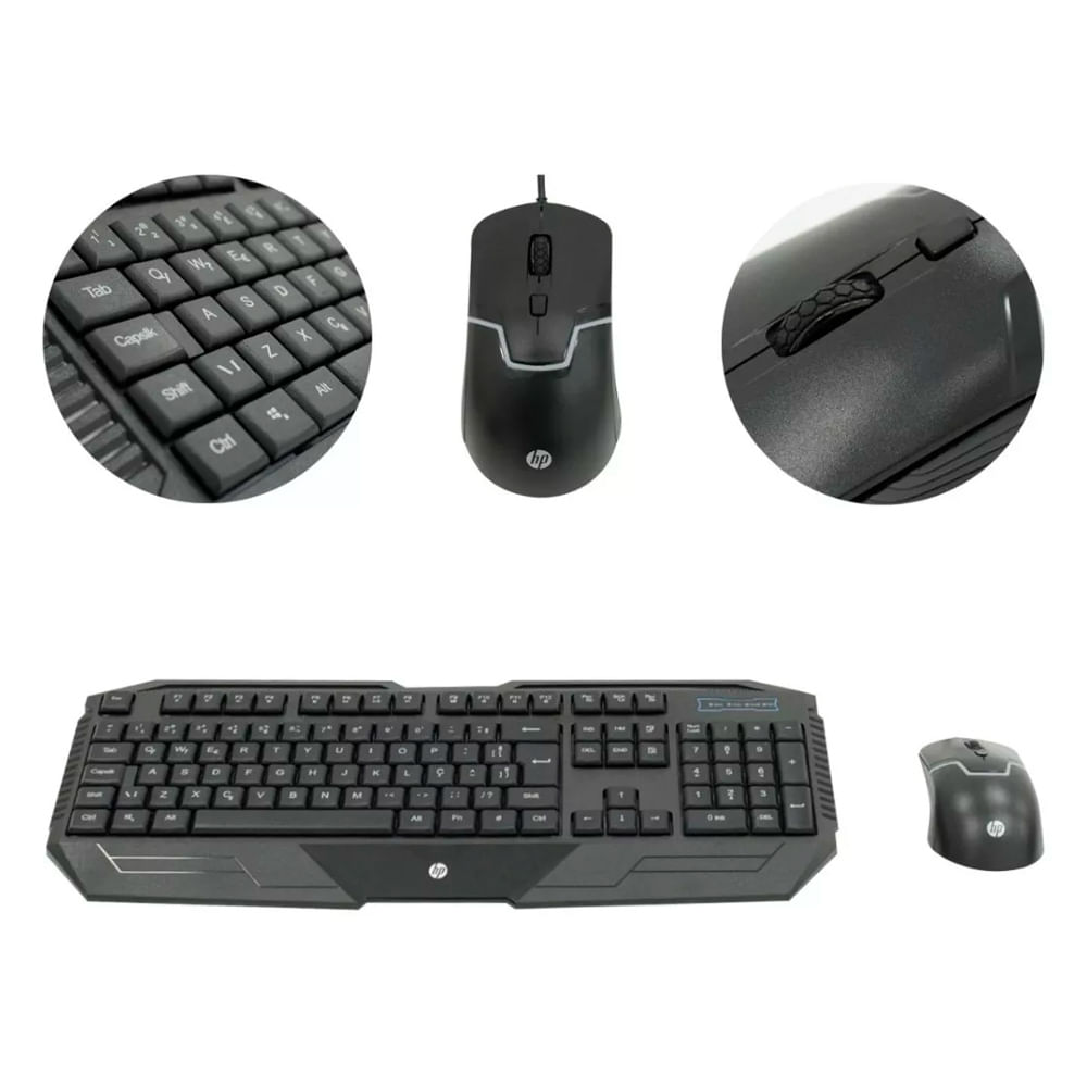 Kit Teclado E Mouse Gamer Usb Preto Confortável Gk1000