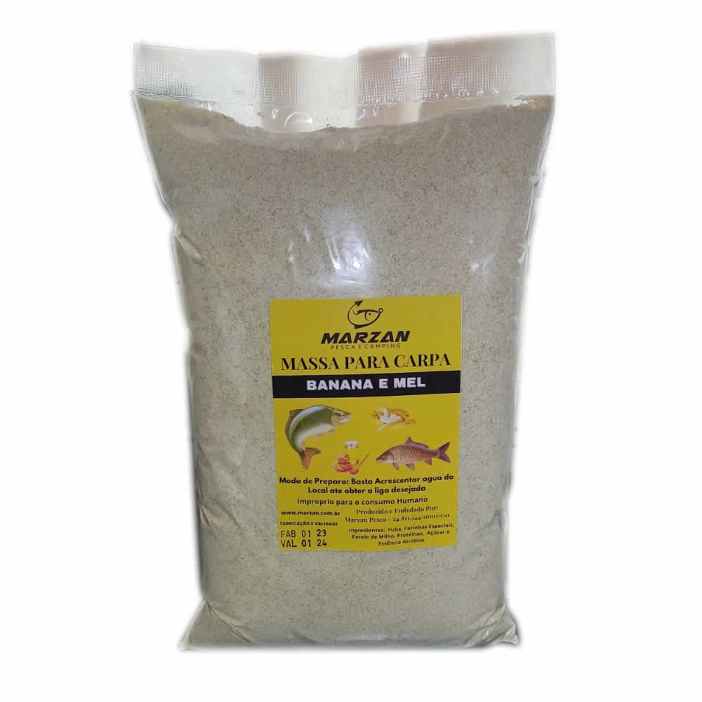 Massa Para Carpa Marzan - Sabor Banana e Mel - 800 gr