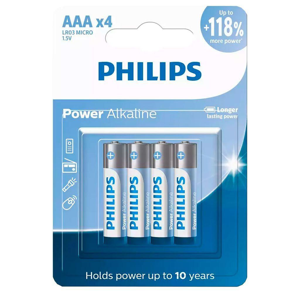 4 Pilhas Alcalinas Aaa Philips