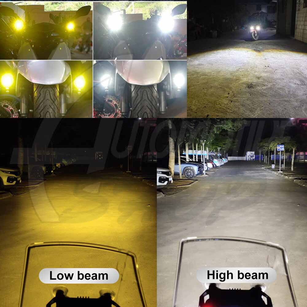 Farol Aux Milha Project Moto Amarelo BCO 10mil lumens 12-60v