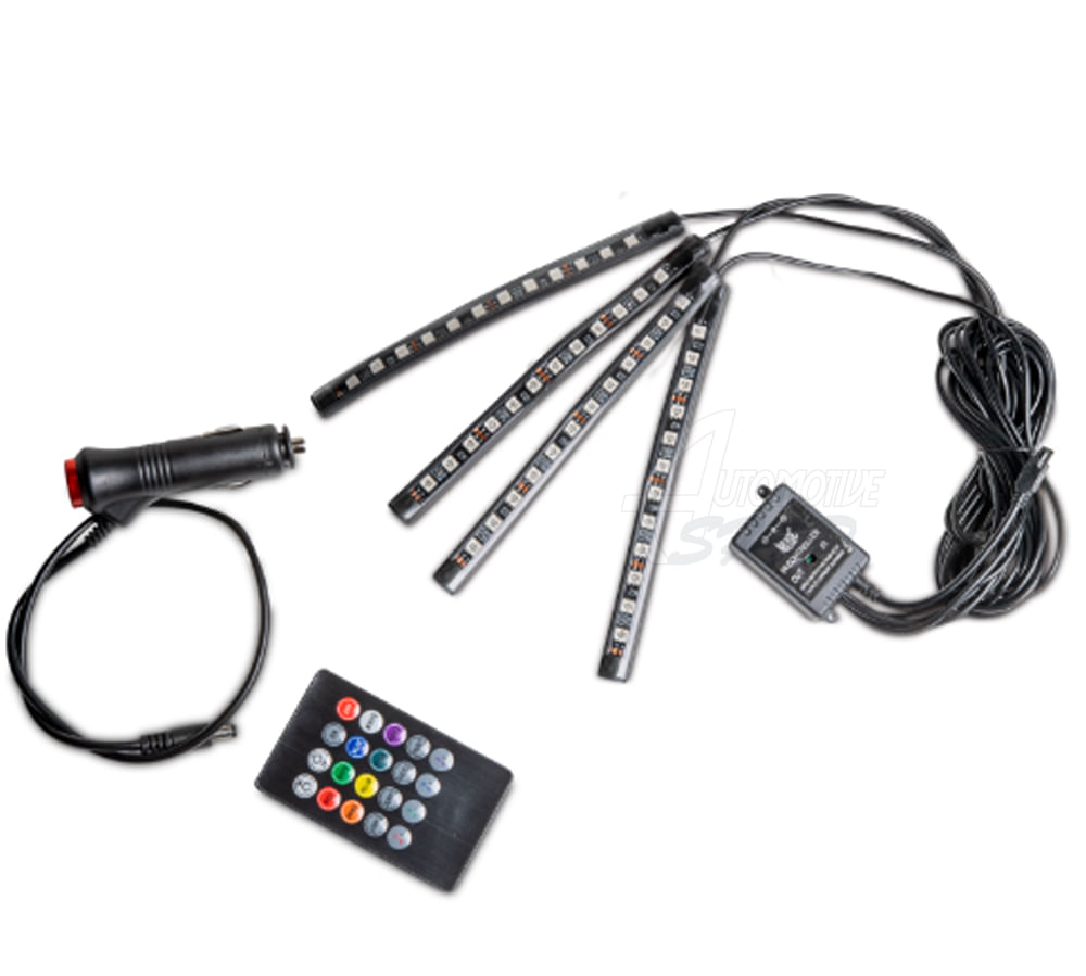 4x Barras 12 Leds Atmosfera RGB APP Far Aux DRL 12v 17cm