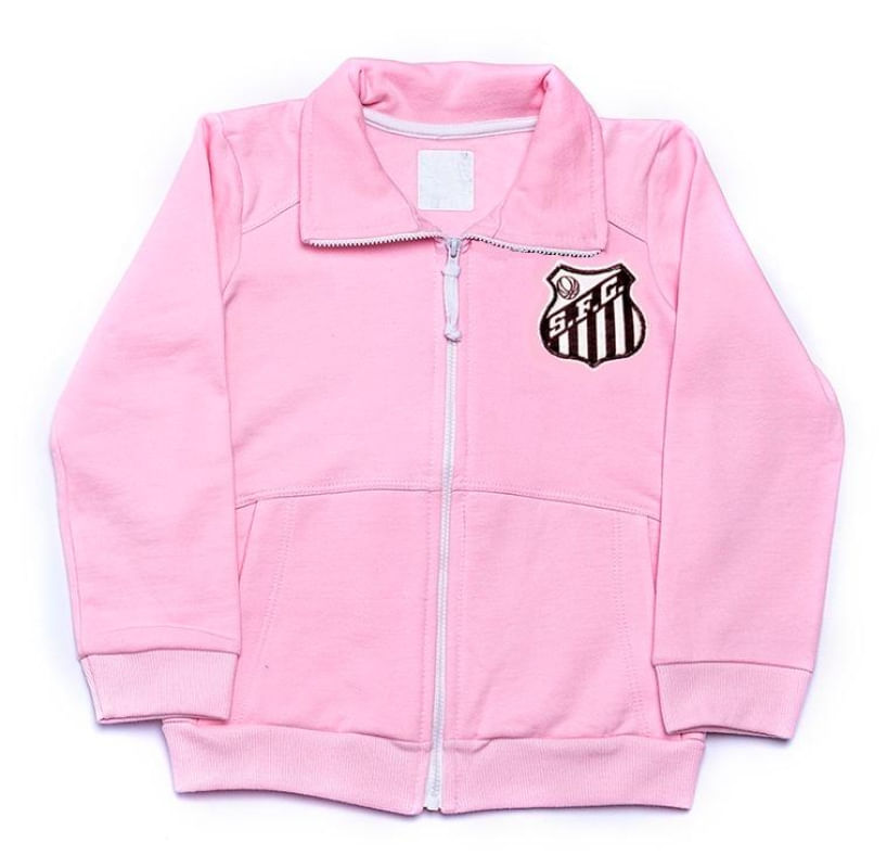 Blusa Infantil Santos Rosa Moletom Oficial